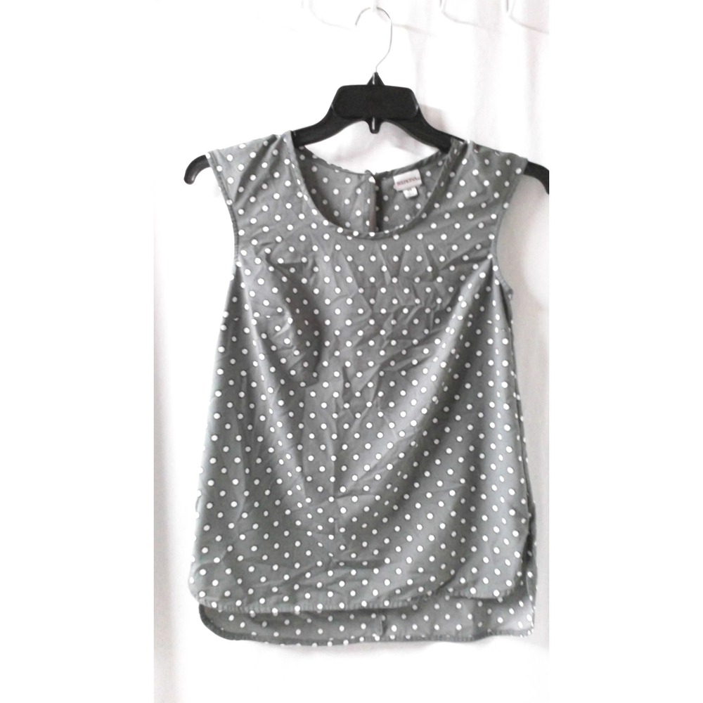 Merona Women's XS‎ Star Polka Dot Grey Sleeveless Top
